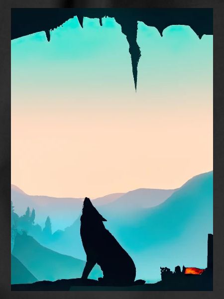 Wolf bei Nacht