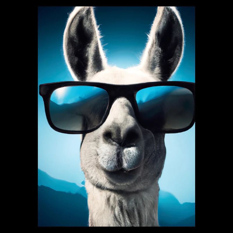 Lama mit Sonnenbrille