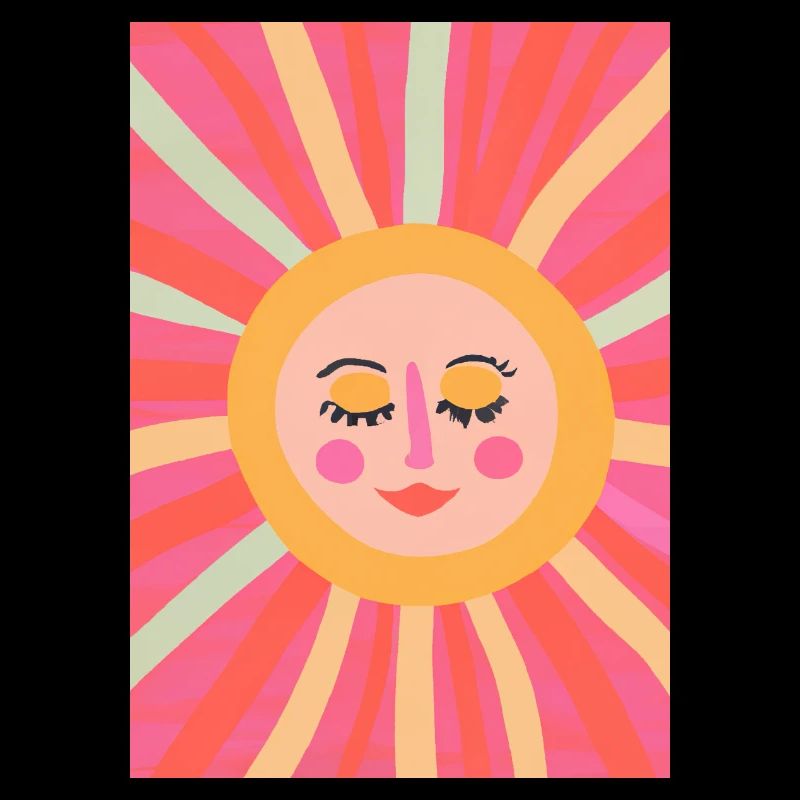Minimalistisches Sonnengesicht