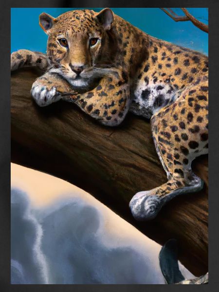 Leopard liegt auf Baum