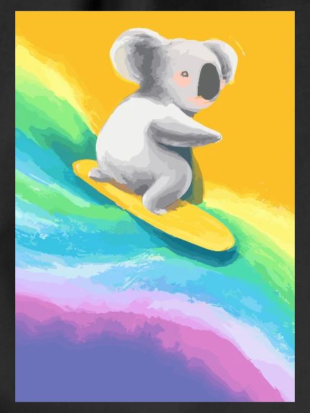 Surfender Regenbogen-Koala