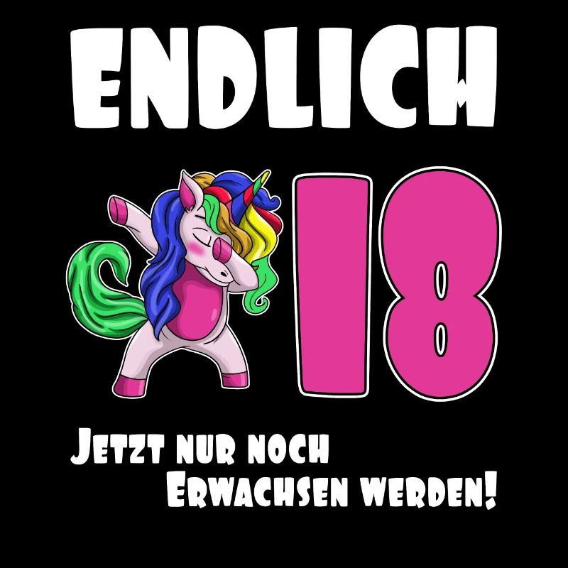 Endlich 18 Geburtstagsshirt Einhorn Dab Unicorn