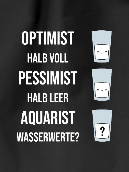 Lustiges Glas Optimismus Pessimismus Aquaristen