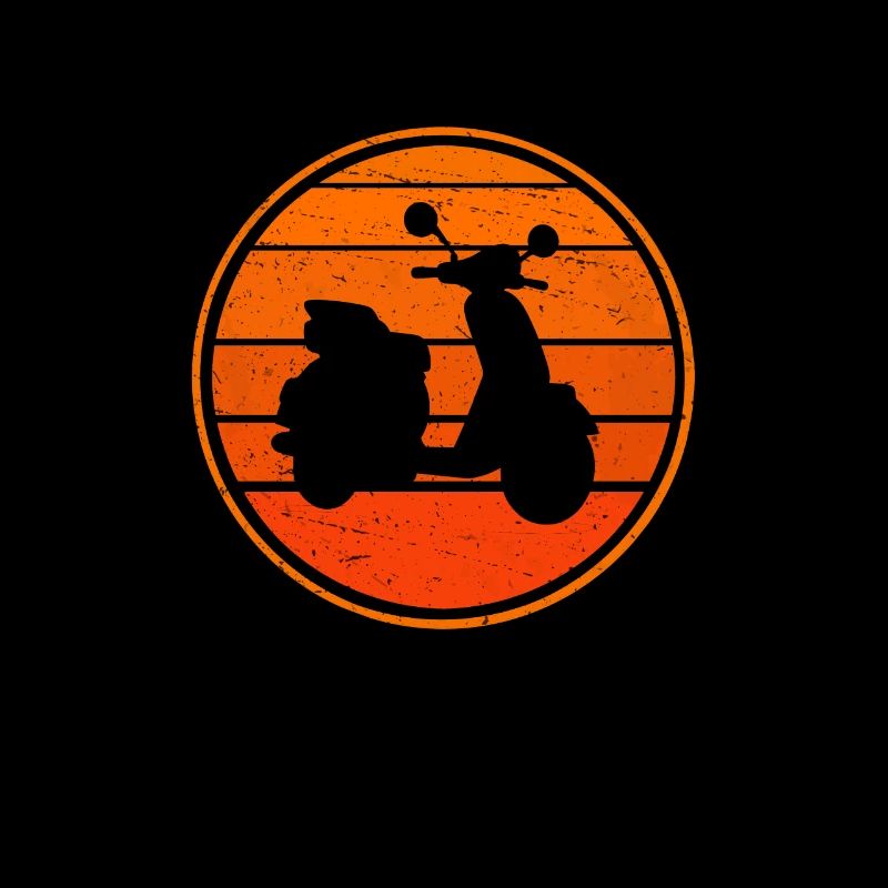 Retro Motorroller Mofa Roller Rollerfahrer Vintage