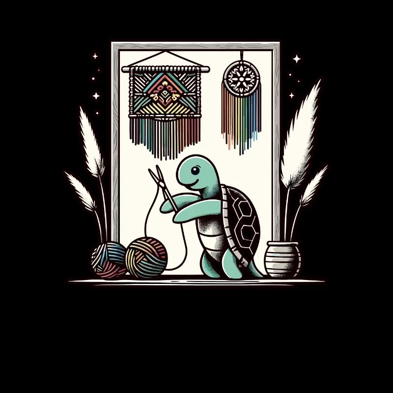 Drôle de macramé tortue artiste macramé