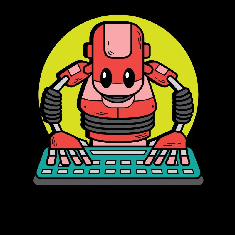 Drôle de robot technicien en informatique Poison