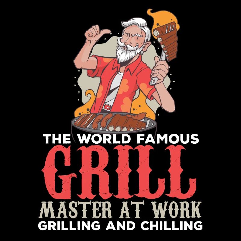 Funny Grill Master BBQ Lover Foodies Chef Rauch