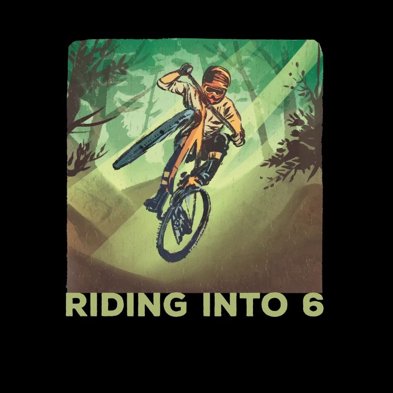Riding in 6 Year Old 6th Bday Boy Funny Quote Bi