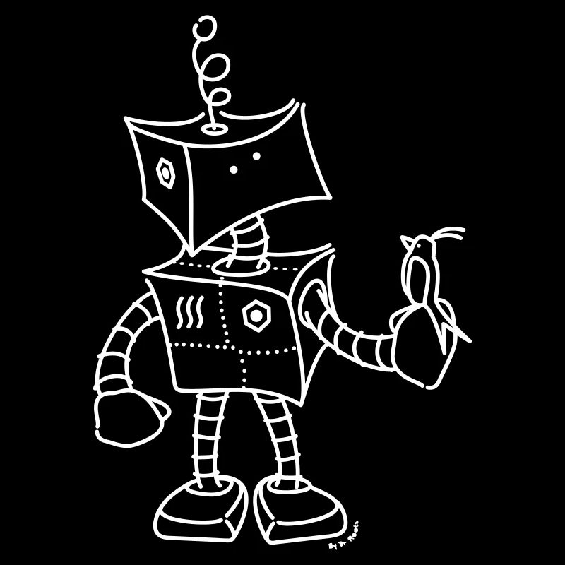 Netter Roboter & Vogel