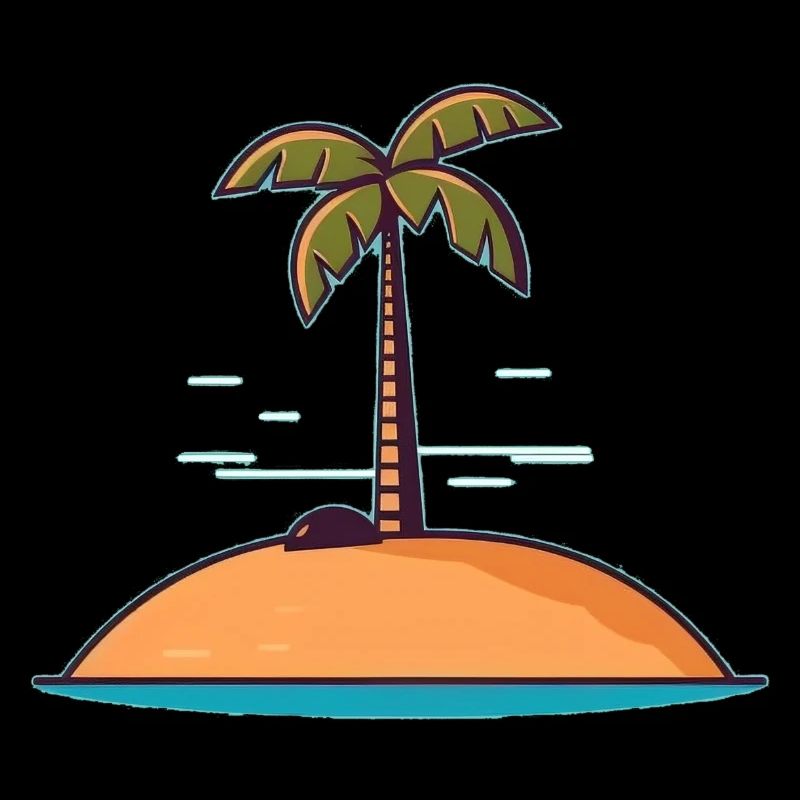 Île solitaire avec palmier