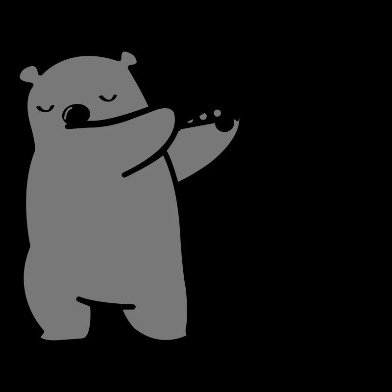 bear plays flute