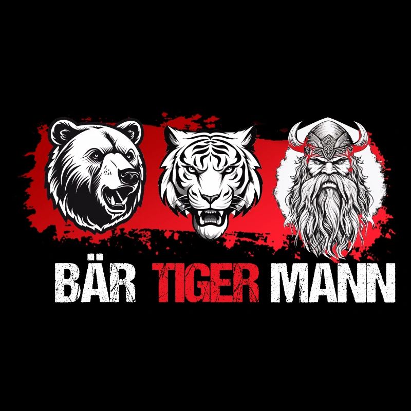 Bartliebhaber Vatertag Vater Bier Bär Tiger Mann