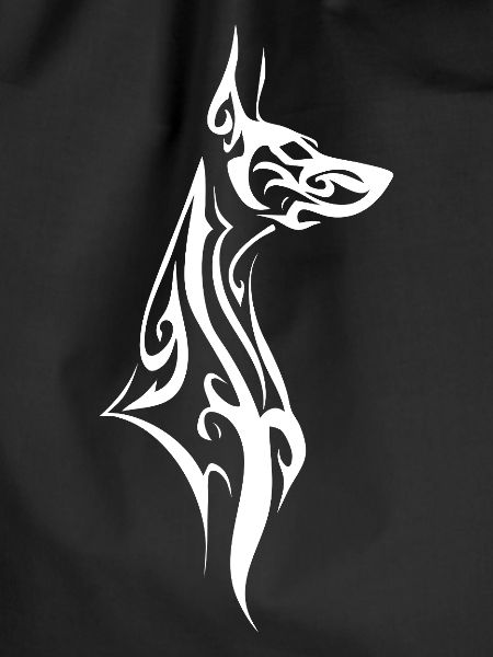 Tribal Doberman Black White