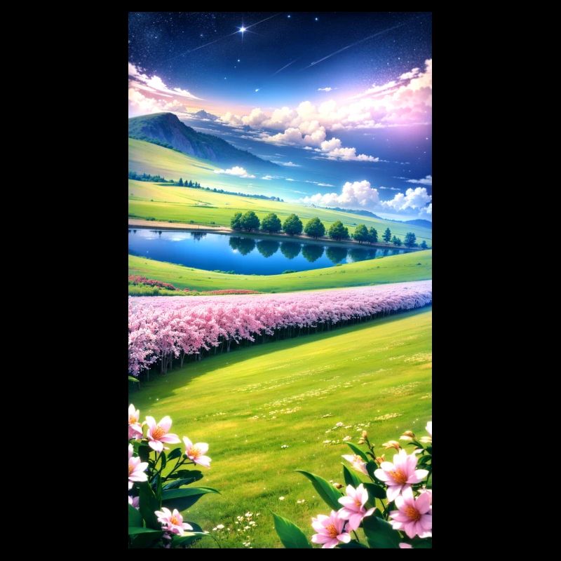 Landschaft mit 4 Bereichen, Generative KI