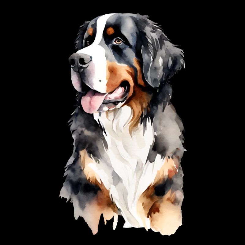 Watercolor Bernese Mountain Dog