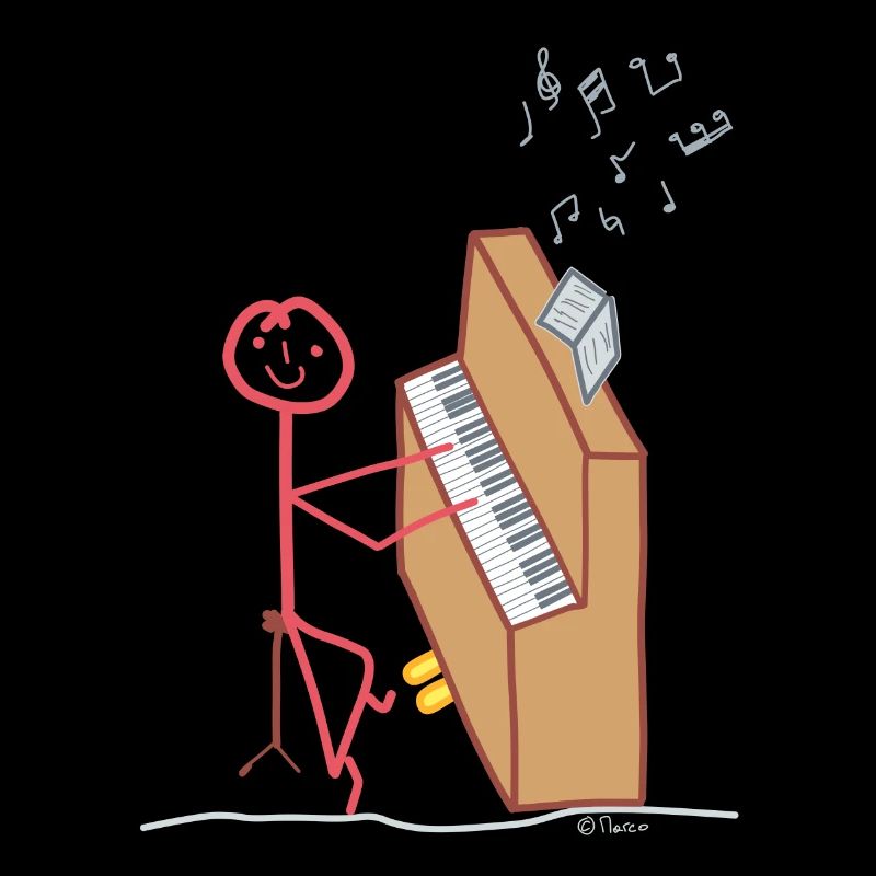 Frau spielt Klavier Strichmännchen Konzert