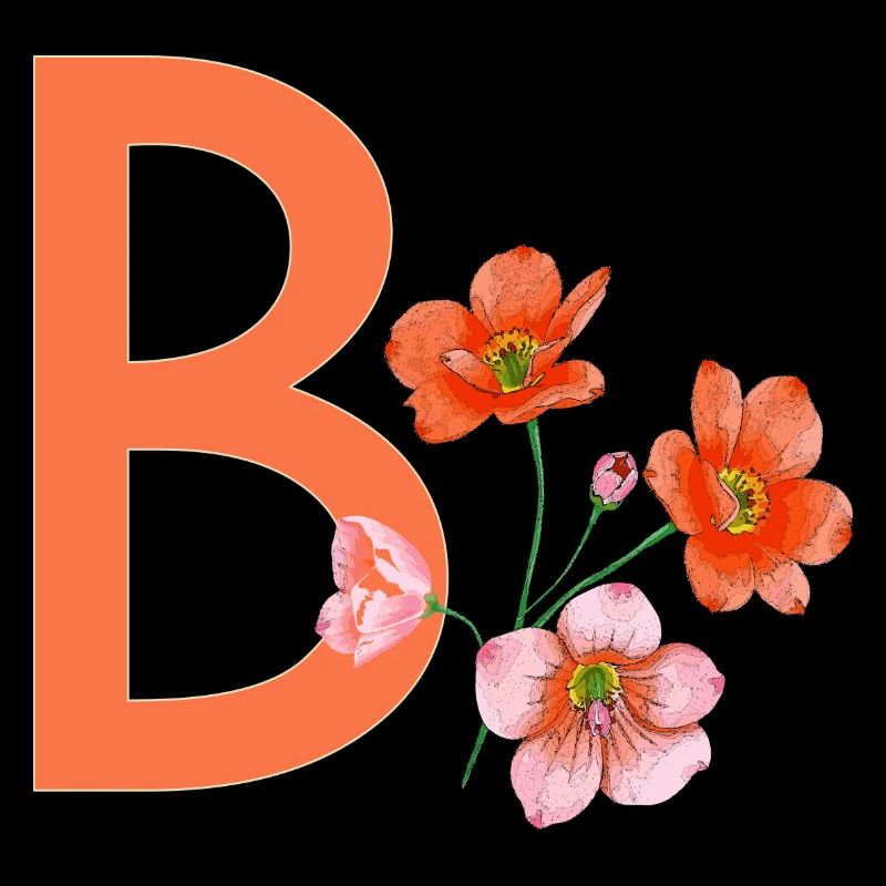 B mit Blumen