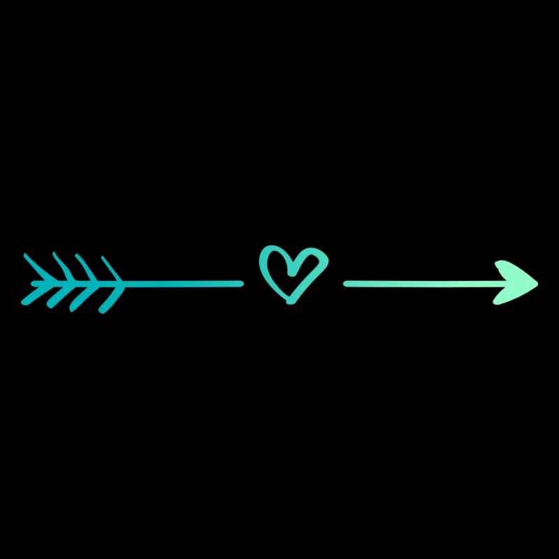Bunter Pfeil mit Herz, Amor, Liebe, Valentinstag