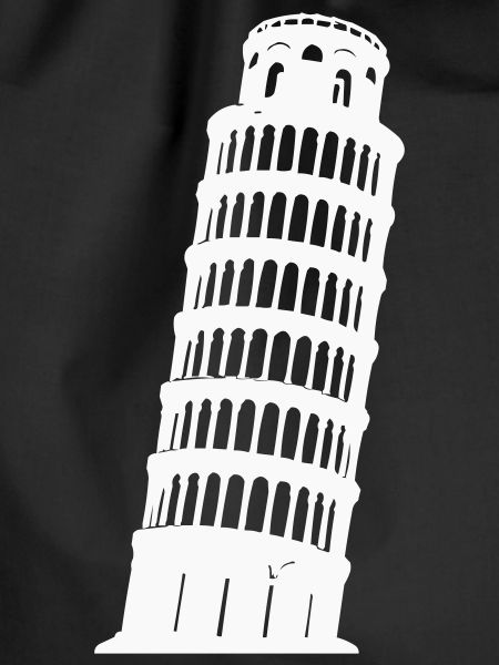 Pisa Tower Silhouette Monochrome