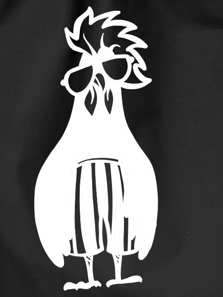 Cool hen in swimsuit