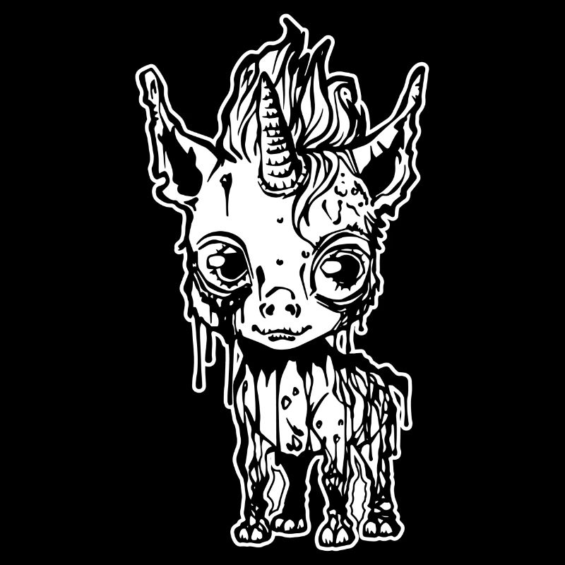 Mignon bébé licorne zombie