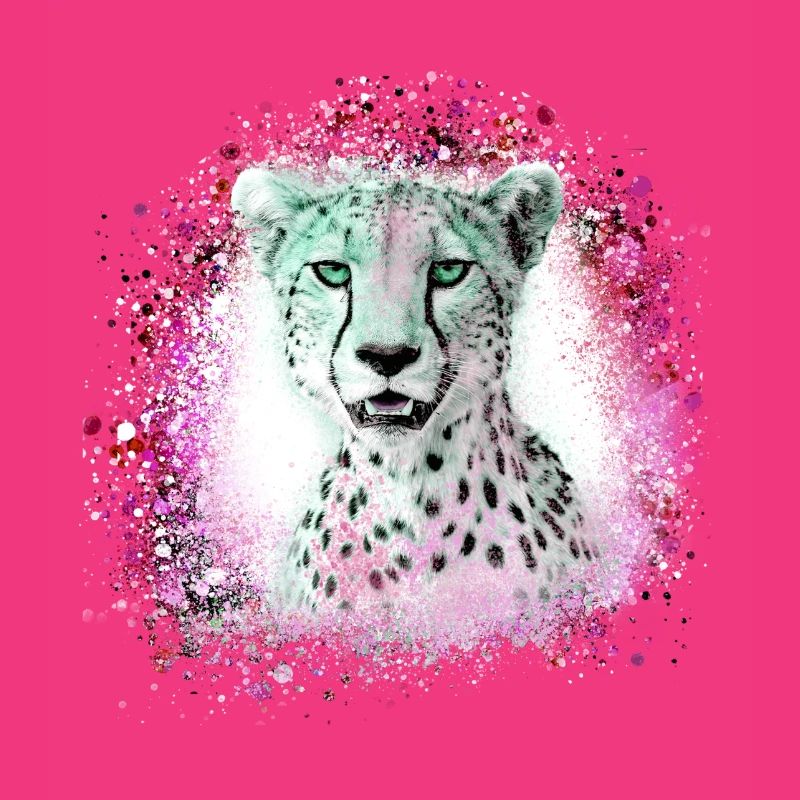 leopard, katze, wildkatze, graffiti, malerei,pink