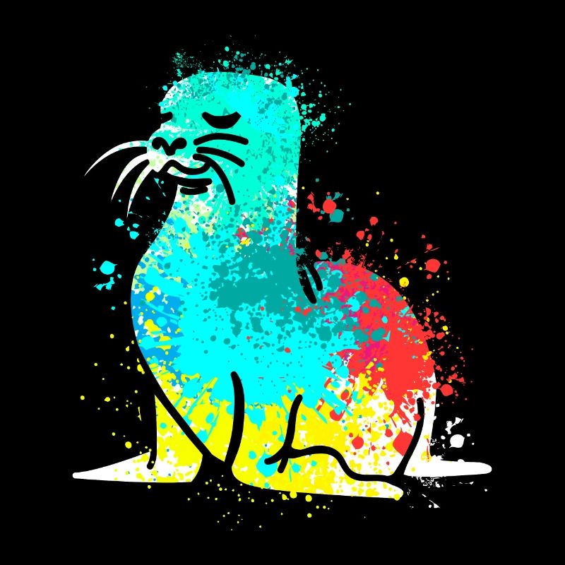Splash Art Seehund Seelöwe Robbe