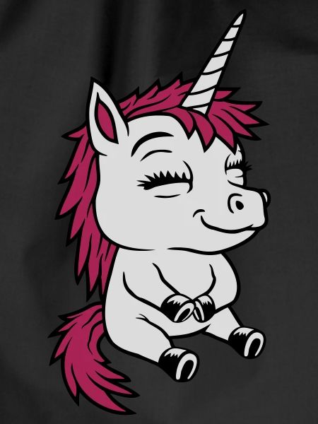 Sitzendes kleines Comic Einhorn