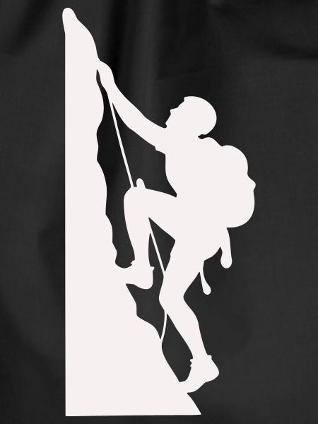 Klettersilhouette am Felsen