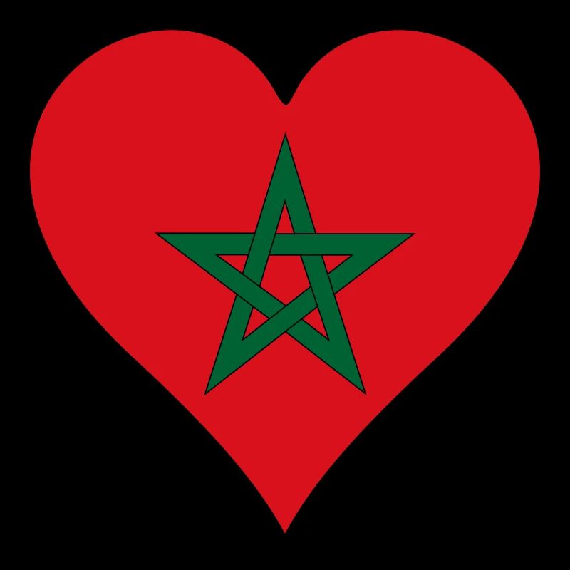 Marokko Flagge Herz