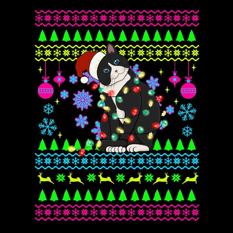 Drôle de tenue de Noël Chat de Noël moche