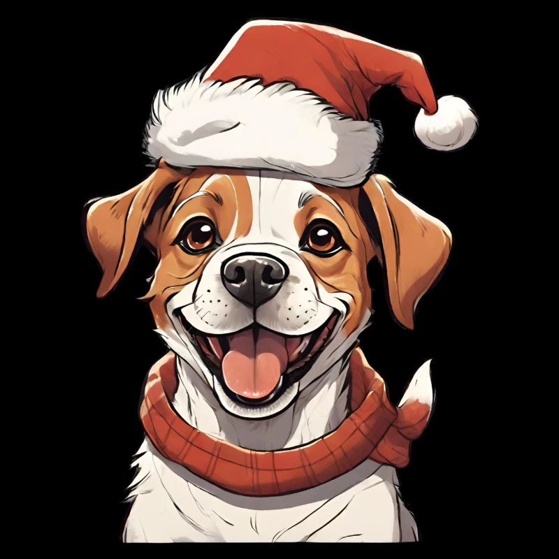 Joyeux Noël Mignon Chien Chiot Visage