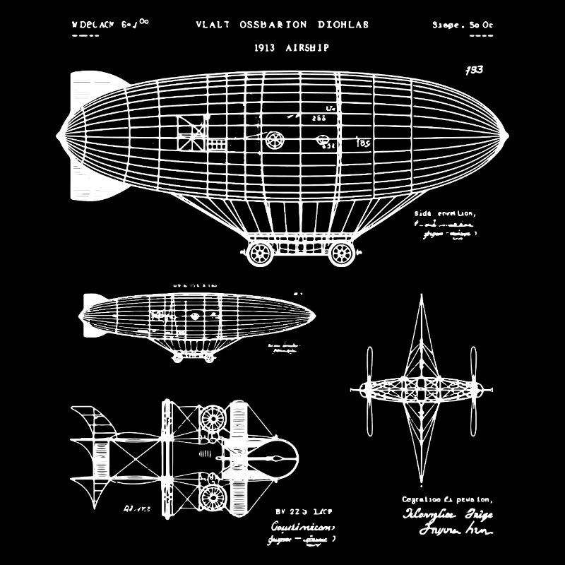 Zeppelin-Bauplan-Skizze