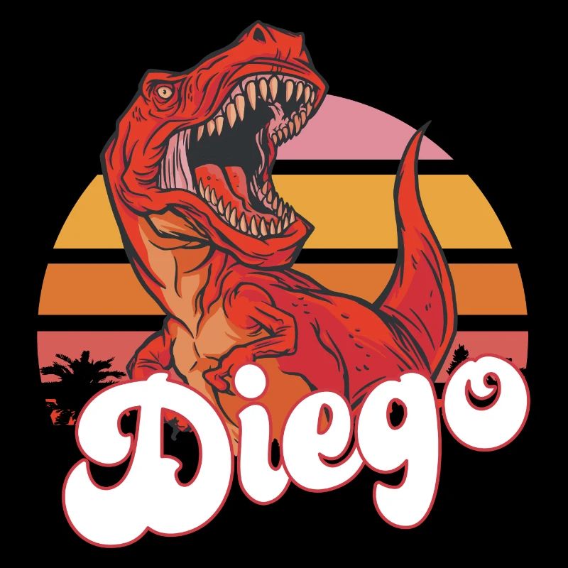 DIEGO - Beau prénom de garçon avec T-REX Dino