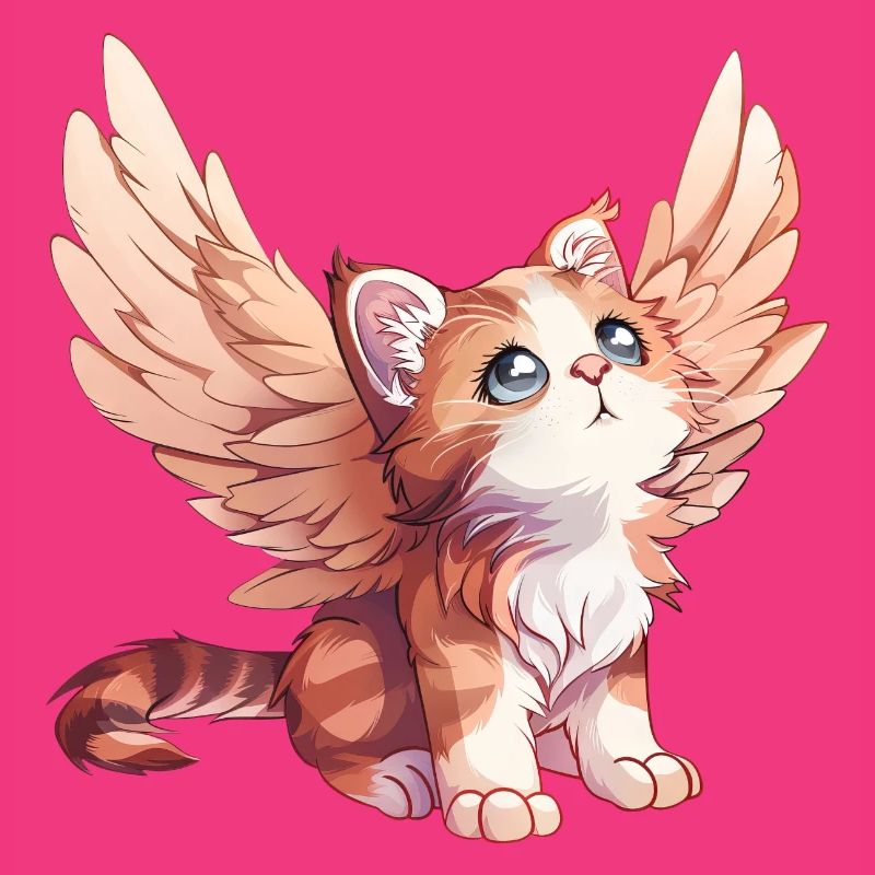 Conception de bande dessinée d’ange chat mignon