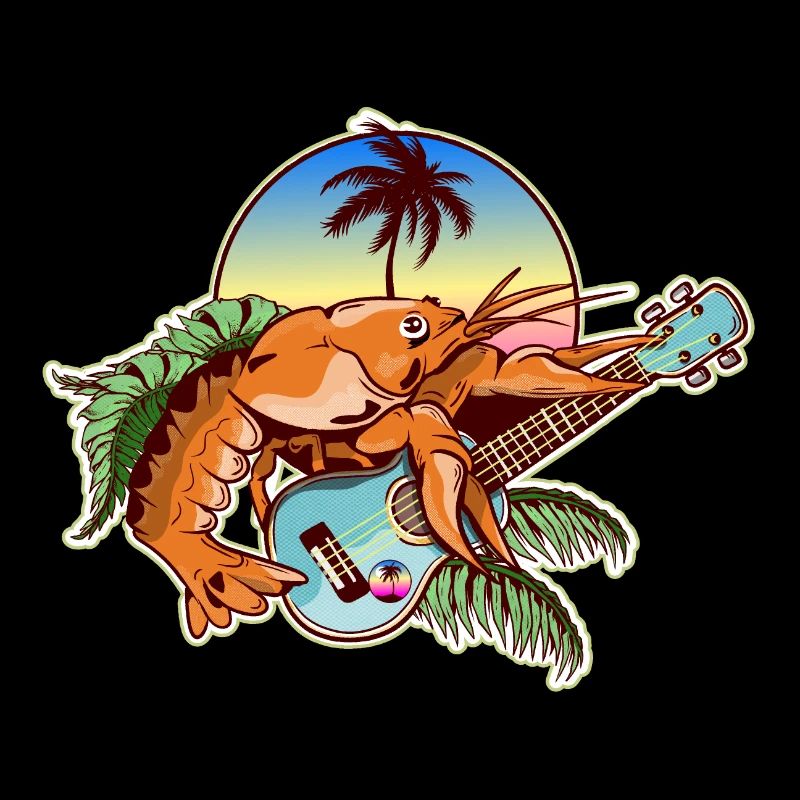 Crayfish playing Ukulele