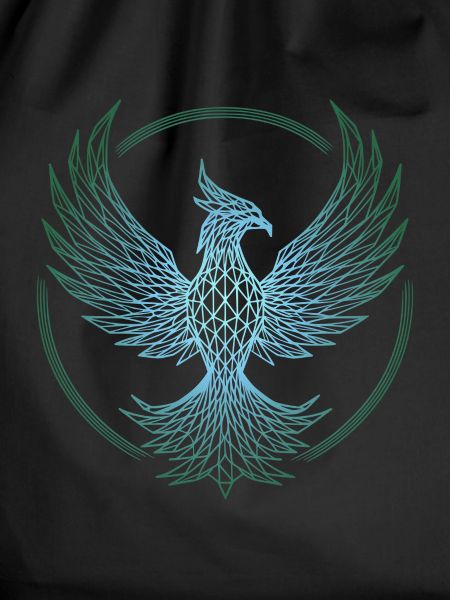 Electric Blue Polygonal Phoenix