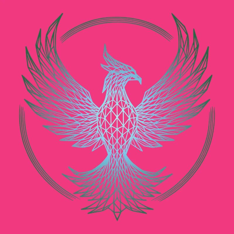 Phoenix polygonal bleu électrique