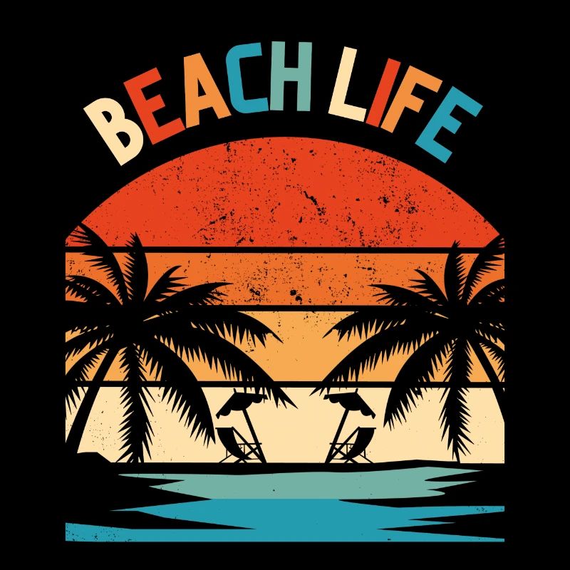 Beach Life Retro Coucher de soleil