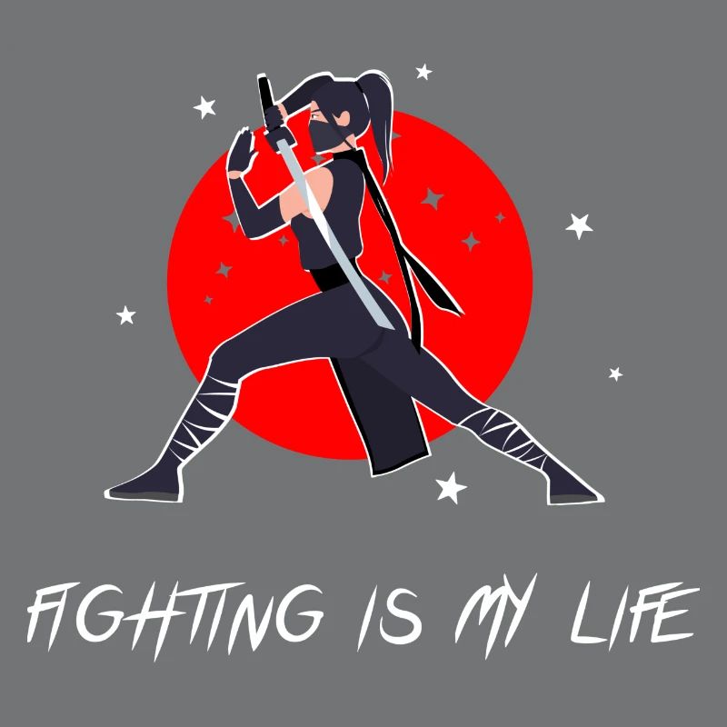 Combattant en pose de combat avec épée