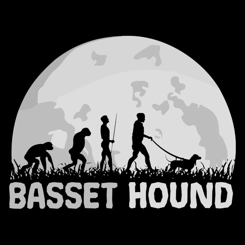 Basset Hound Dog Evolution Moon