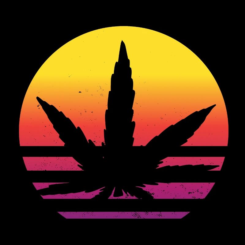 Cannabis leaf Retro Sunset