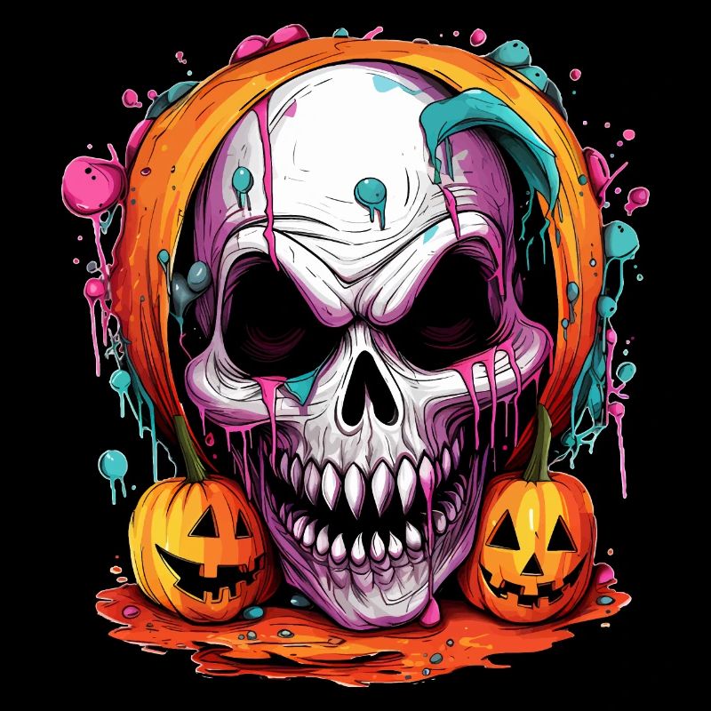 White halloween skull