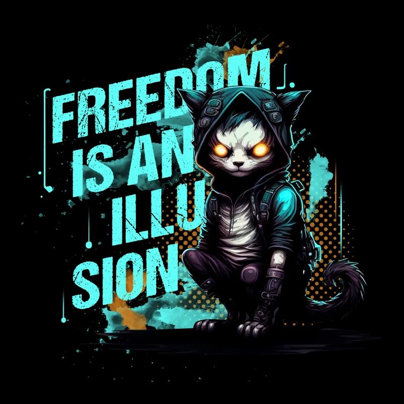 Freedom is an Illusion Hacker Cat Cat