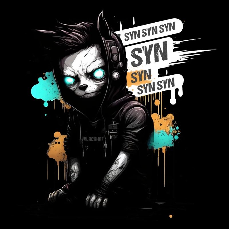 Blackhat Hacker Cat Syn Flood