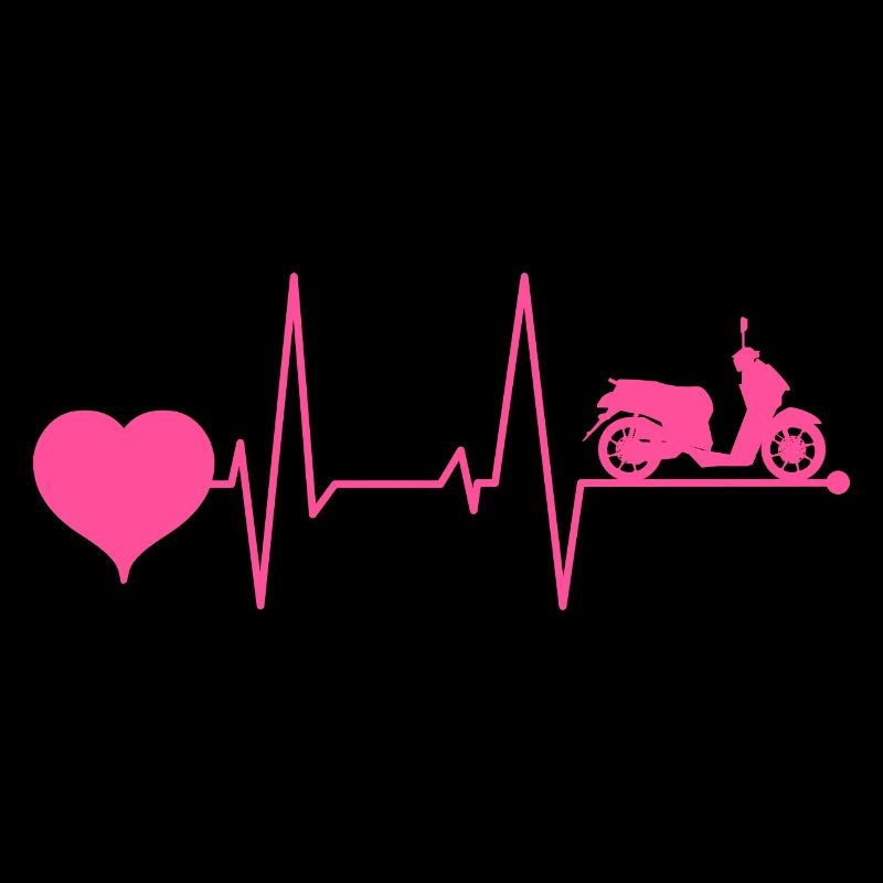 Rollerfahrer Elektroroller Herzschlag Pink