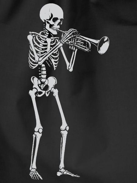 Skeleton spielt Trompete