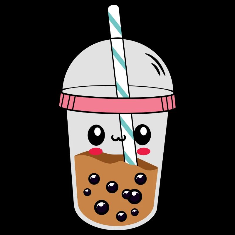 A Funny Kawaii Face Boba Tea Bubble Tea