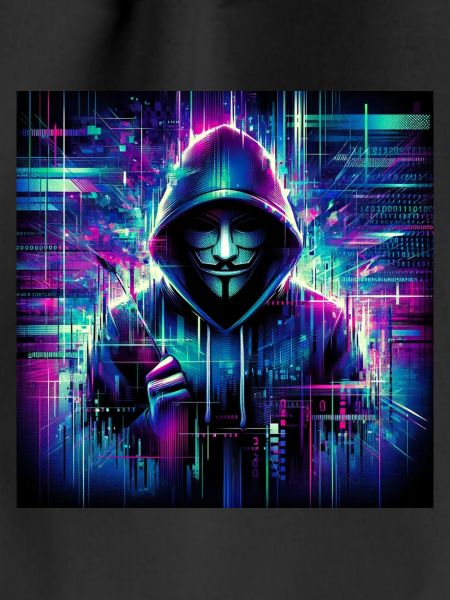 Cyber-Hacker im Glitch-Stil
