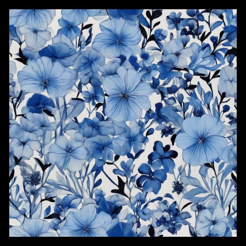 Imprimé fleur bleue